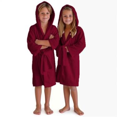Imagem de Roupão Infantil e Juvenil Unissex Com Capuz De Microfibra Saída De ban