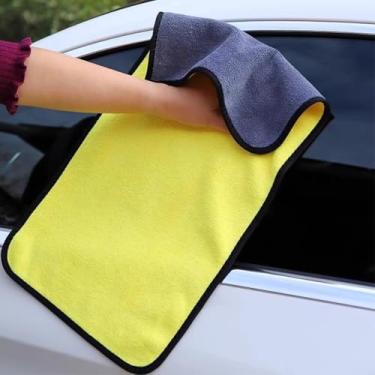 Imagem de 2 peças de toalha de limpeza de carro super absorvente engrossada panos super absorventes multiusos pano de lavagem doméstica dupla face (2 peças pequeno-30 x 30 cm)