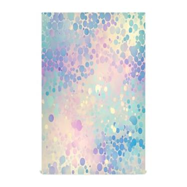 Imagem de Wassud Toalhas de cozinha círculos abstratos panos de prato de cozinha 1 pacote panos de prato macios com laço para pendurar toalha de mão de secagem rápida super absorvente toalhas de chá de mesa