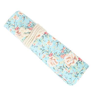 Imagem de Ainoli lápis rolo cortina lona 20 buracos pintura escova saco de armazenamento papelaria escolar