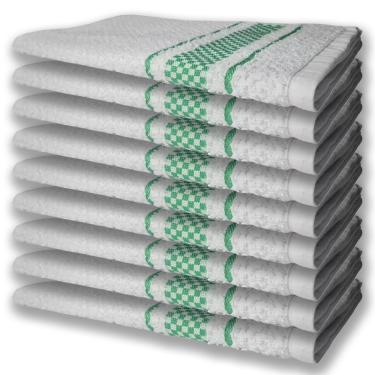 Imagem de 9 Panos De Prato Atoalhado Felpudo Premium Verde