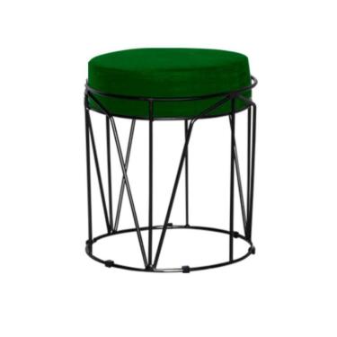 Imagem de Puff Aramado Babu Com Armação Preto Em Tecido Suede Para Sala