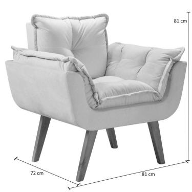 Imagem de Poltrona Opalla 1 Lugar Suede Dsalla Cappuccino