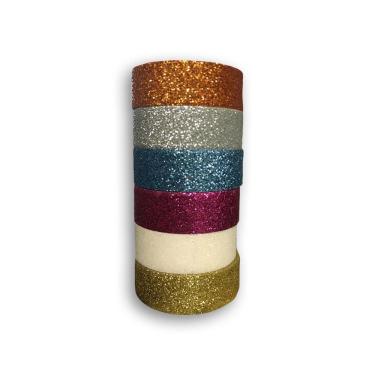Imagem de Fita Adesiva Win Paper Glitter 1,5Cmx3M Com 6 Unidades