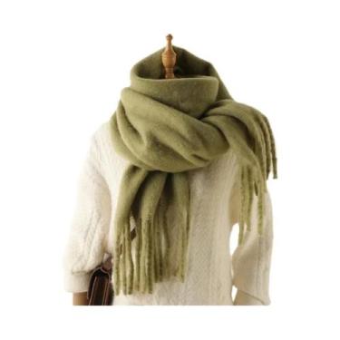 Imagem de Cachecol De Inverno Feminino Em Cashmere, Manta Quente E Macia, Xale L