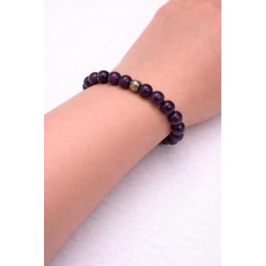 Imagem de Pulseira Espiritual Pedra Ametista  Proteção  Equilíbrio  Elevação Esp