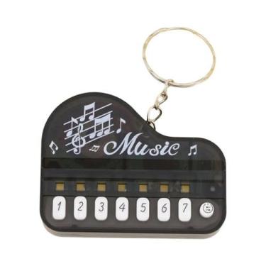 Imagem de Mini Piano Eletrônico Portátil Iluminado Em Formato De Chaveiro, Pinge