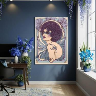 Imagem de Quadro Decor Mulher De Escorpião 70X50Cm Mold Preta - Quadros On-Line