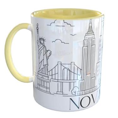 Imagem de Caneca Porcelana Nova York NYC - Pense Canecas, Amarelo