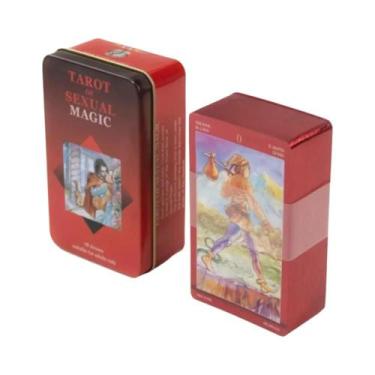 Imagem de Baralho De Tarot Manara Com Borda Dourada 78 Cartas Em Caixa De Metal 