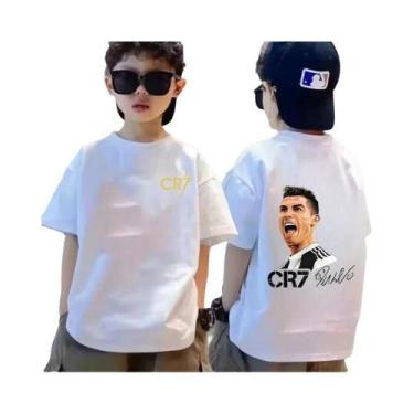 Imagem de Camiseta De Algodão Infantil De Verão CR7 Ronaldo, Casual E Respirável