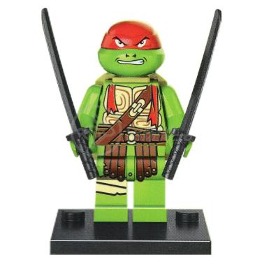 Imagem de Brinquedo Boneco Blocos Montar Tartarugas Ninja Vermelho