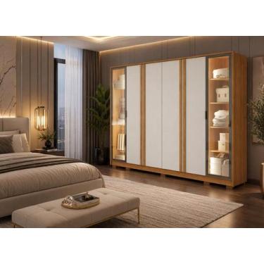 Imagem de Roupeiro Reflecta 6pts100% MDF Com LED - Zeus - Arbo Design