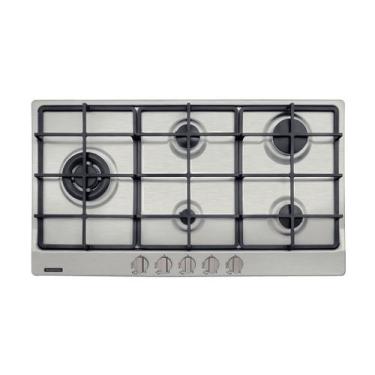Imagem de Cooktop a Gás Tramontina Penta Plus em Aço Inox e Trempes em Ferro Fun