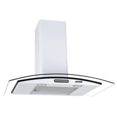 Imagem de Coifa de Parede 75cm Vidro Curvo Slim Fogatti Branco, 220V