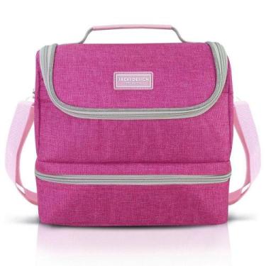 Imagem de Bolsa Térmica C/ 2 Compartimentos Vibe Pink Cinza - JACKI DESIGN