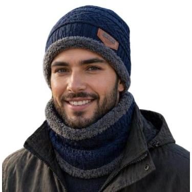Imagem de Kit Touca Boina Gorro Cachecol Beanie Forrada Inverno Femin. - Modas F