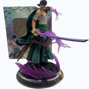 Imagem de Boneco Roronoa Zoro 20cm na base One Piece Action Figure - Genérica
