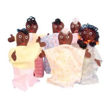 Imagem de Kit de fantoches família negra com 6 peças - simque - 270, U