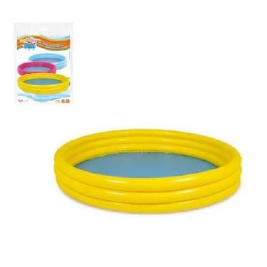 Imagem de Piscina Inflável 3 Anéis 99X23cm 118L Amarelo - WELLMIX