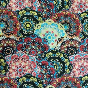 Imagem de Tecido Tricoline Estampado Mandala - Real Tecidos