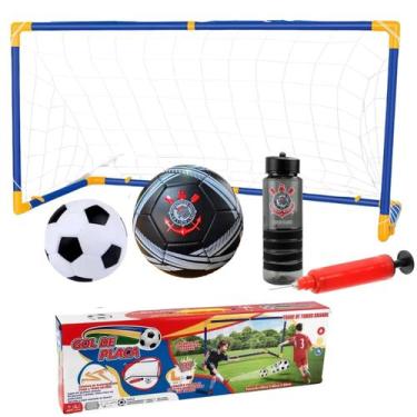Imagem de Kit De Futebol Completo C/ Gol De Placa 2 Bolas De Campo Esportiva Bom