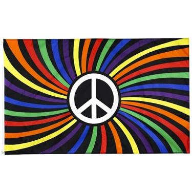 Imagem de Bandeira da Paz, arco-íris, progresso, 9 x 1,5 m, Desfile do Mês do Orgulho LGBTQIA Faixa de parede para ambientes internos e externos, decoração voadora, decoração de festa, resistente a UV, cores vivas, não desbota