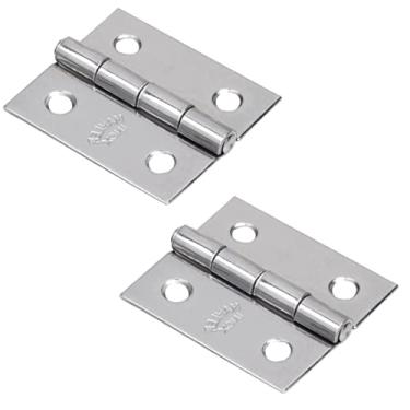 Imagem de 2 Dobradiça Inox AISI 304 Com Pino Fixo Reforçada 38x34mm