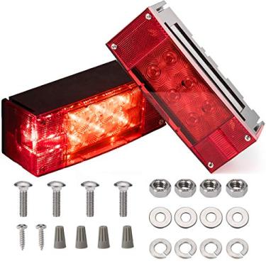 Imagem de CZC AUTO 2 peças 12 V LED Submersível Discreto Perfil Retangular Trailer Lights, Kit de Luzes de Corrida Trail Stop Turn para Barco, Selado para Trailer Barco, Caminhão Marinho
