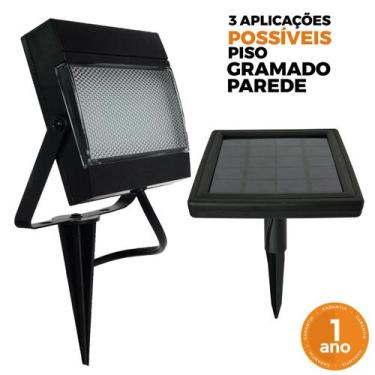 Imagem de Refletor Solar Holofote Led 2W Com Espeto De Jardim Placa Solar À Prov