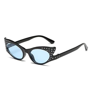 Imagem de Óculos de sol de olho de gato da moda, moda feminina banhada a diamante, armação pequena, óculos de lentes marinhas, óculos de sol de todos os jogos, 2, tamanho único
