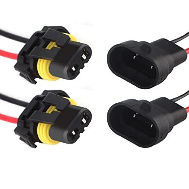 Imagem de GLL 9005 9006 H10 adaptador fêmea de chicote de fios, compatível com fios e adaptador macho, 2 conjuntos