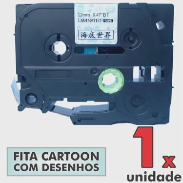 Imagem de Fita tz KTH31 Compatível p/ Rotulador brother 12mm Cartoon