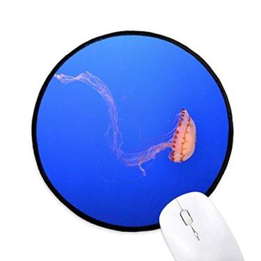 Imagem de Ocean Jellyfish Science Nature Picture Mouse Pad Desktop Office Tapete Redondo para Computador