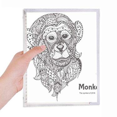 Imagem de Caderno com imagem de macaco de boca grande, diário de folhas soltas recarregável, papelaria