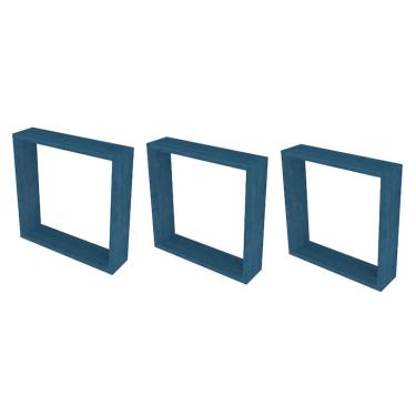 Imagem de Conjunto com 3 Nichos Quadrados KitCubos Azul