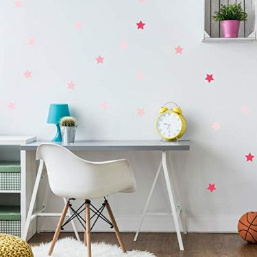 Imagem de Adesivo de Parede Infantil Estrelas Rosa 108un