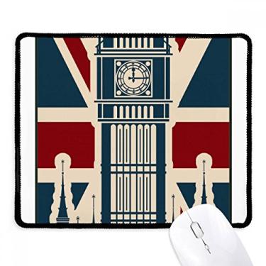 Imagem de London Big Ben Union Jack United Kingdom UK Mousepad borda costurada tapete de borracha para jogos