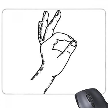 Imagem de Mouse pad OK Gesture Line Desenho Padrão Mouse pad Borracha Antiderrapante Jogo Escritório