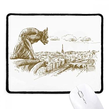 Imagem de Mousepad Monster Landmark Sketch com borda costurada para jogos