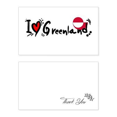 Imagem de I Love Greenland Palavra Bandeira Love Heart Ilustration Cartão de agradecimento Papel Aniversário Saudações Casamento Apreciação
