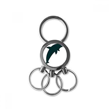 Imagem de Chaveiro de metal de aço inoxidável Blue Ocean Streamline bonito golfinho chaveiro carro chaveiro clipe presente