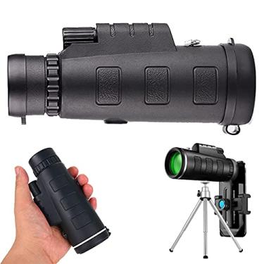 Imagem de Telescópio de monóculos, telescópio à prova d'água de alta potência 40x60 com suporte para smartphone e tripé ajustável, adequado para observação de pássaros, caminhadas, camping