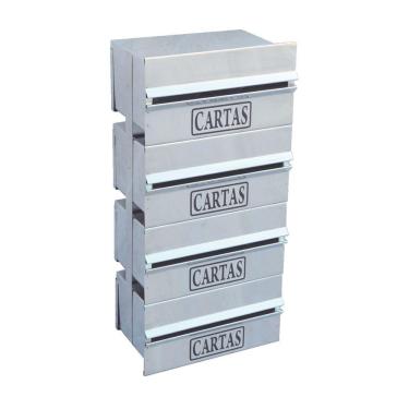 Imagem de Caixa Correio Condomínio Detrás Para Muro Inox 4 Módulos