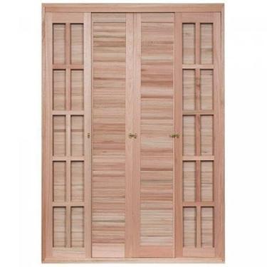 Imagem de Porta Janela com 2 Caixilhos de Correr para Vidros Quadriculados Rondosul Natural