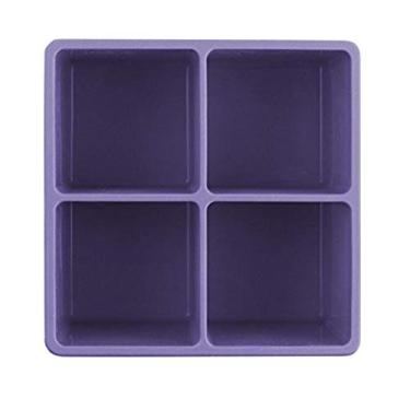 Imagem de Dexas Quatro bandejas de cubo de gelo jumbo de silicone, conjunto de dois, roxo