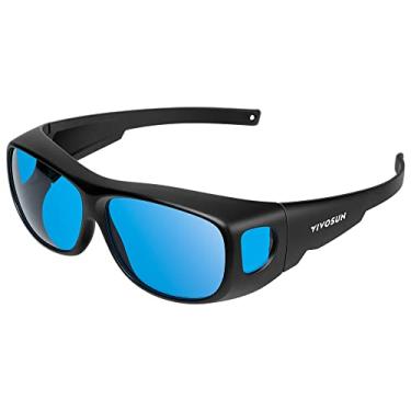 Imagem de VIVOSUN Óculos de proteção para ambientes internos hidropônicos anti UVA e UVB com estojo de óculos, azul