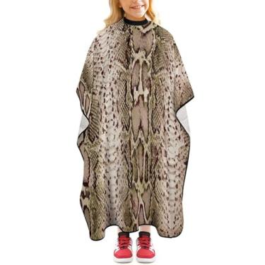 Imagem de Capa de barbeiro engraçada com padrão de pele de, capa de cabeleireiro profissional para salão de beleza, avental para homens e mulheres/764