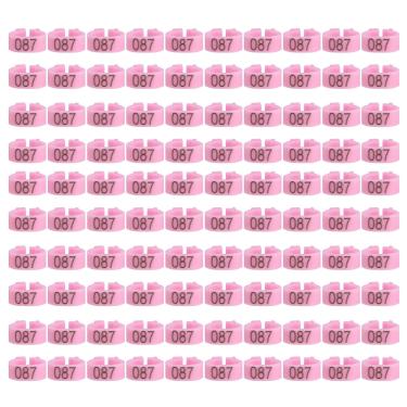 Imagem de 100 peças anéis de perna de pombos de pássaros 8mm, 100 anéis de faixas de perna de pássaros numerados, clipe de anéis para pintinhos bantam finch pomba lovebird (Rosa)