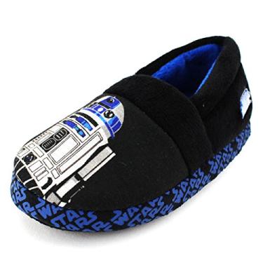 Imagem de Disney Star Wars Pantufas unissex infantis evasê, R2d2 Black, 7-8 Toddler